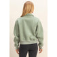 Collar Snap Buttoned Sweatshirt