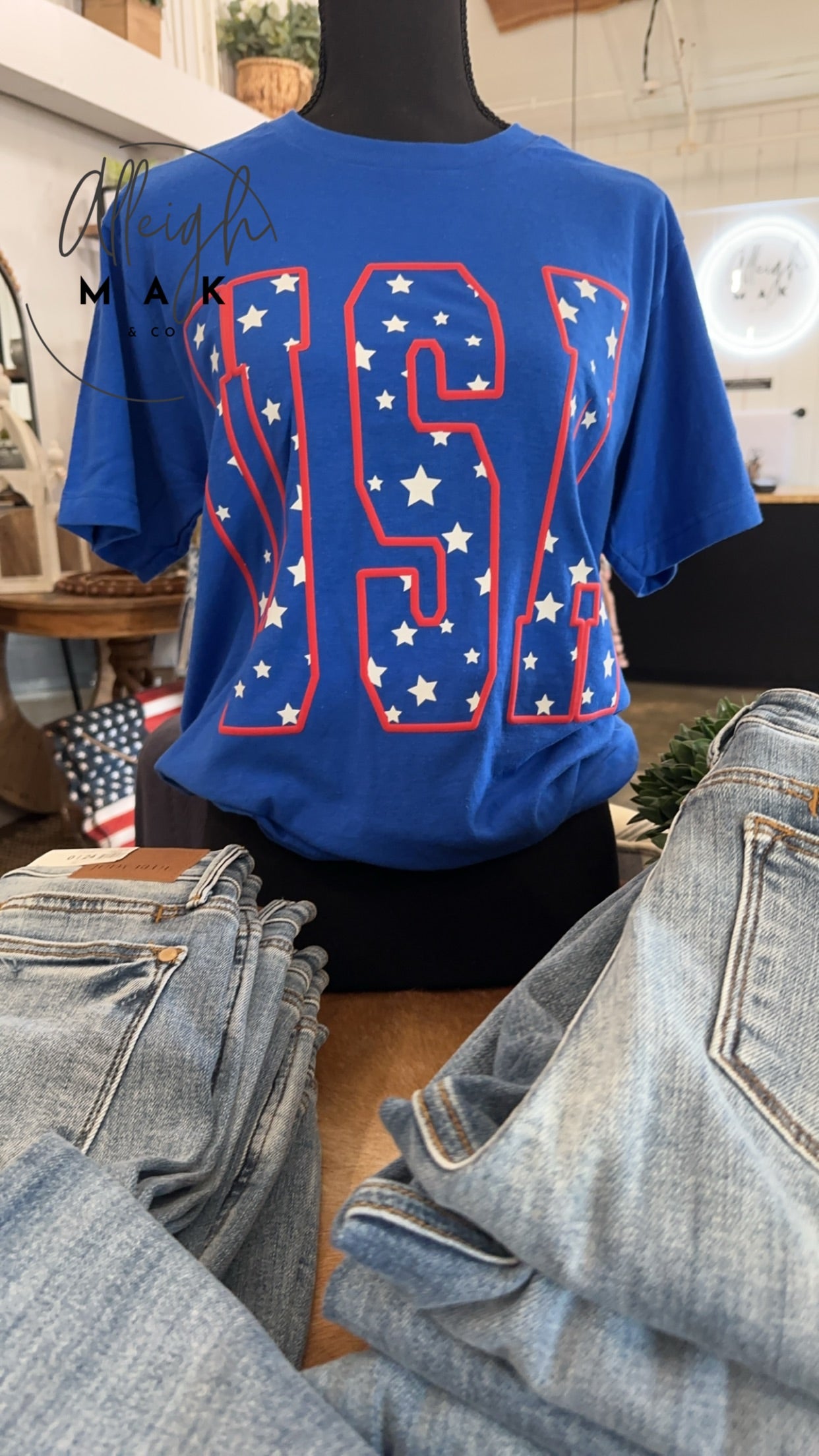 USA Puff Print Tee