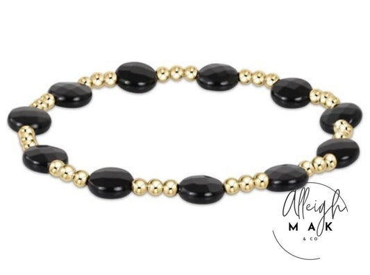 ENewton Admire Gold 3mm Bead Bracelet - Onyx
