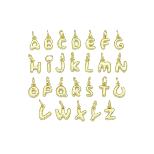 Small Bubble Initial charm, Alphabet Initial Charm Pendant