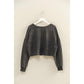 Mineral Washed Casual Long-Sleeve Top