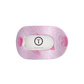 Pink marbled soap with 'Teleties' logo on a white background