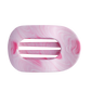 Pink and white marbled hair clip on a white background