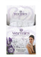 Packaging of Warmies neck wrap with a woman using it on a white background