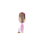 Pink and gold hairbrush on a white background