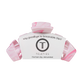 Pink hair clip with a teleties label on a white background
