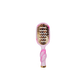 Pink and gold hairbrush on a white background