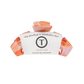 Marbled hair clip with 'Teleties' branding on a white background