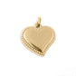 Gold heart-shaped pendant on a white background