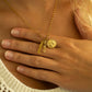 Gold necklace with wifey and blessed and butterfly gold charm pendant